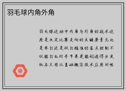 羽毛球内角外角